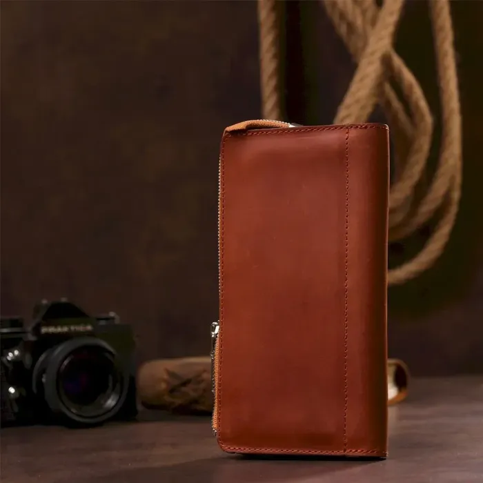 Клатч унісекс шкіряний вінтаж SHVIGEL 16190 Рудий