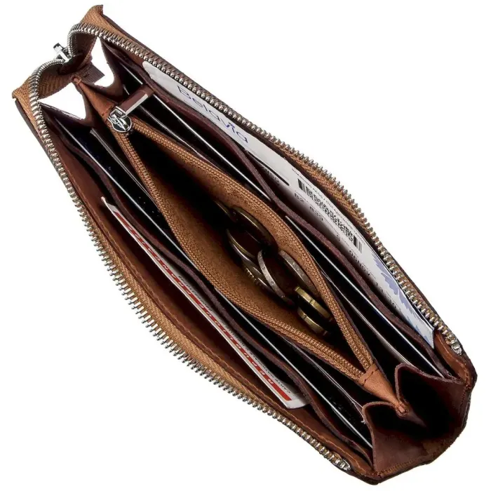 Клатч унісекс шкіряний вінтаж SHVIGEL 16190 Рудий