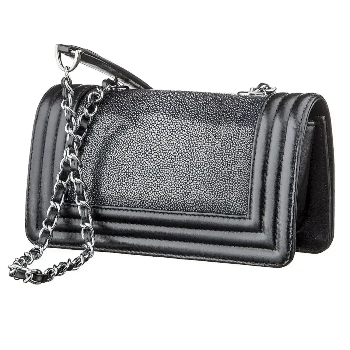 Жіночий клатч SEA SNAKE LEATHER 18510 з натуральної шкіри морської змії Чорний