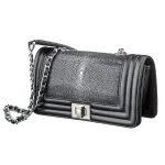 Жіночий клатч SEA SNAKE LEATHER 18510 з натуральної шкіри морської змії Чорний