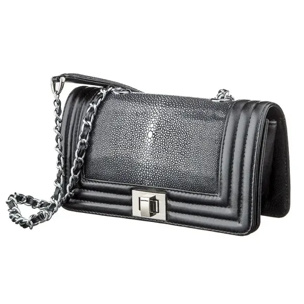 Жіночий клатч SEA SNAKE LEATHER 18510 з натуральної шкіри морської змії Чорний