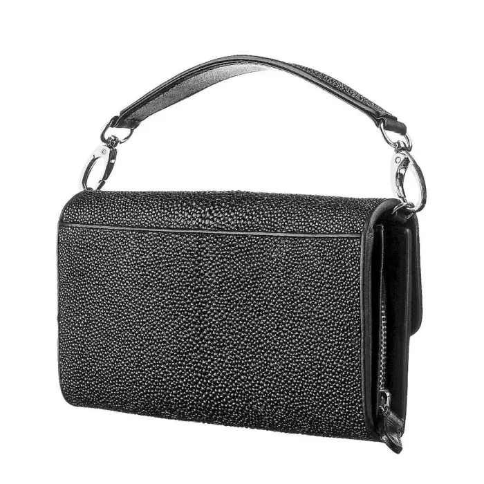 Жіночий клатч STINGRAY LEATHER 18272 з натуральної шкіри морського ската Чорний