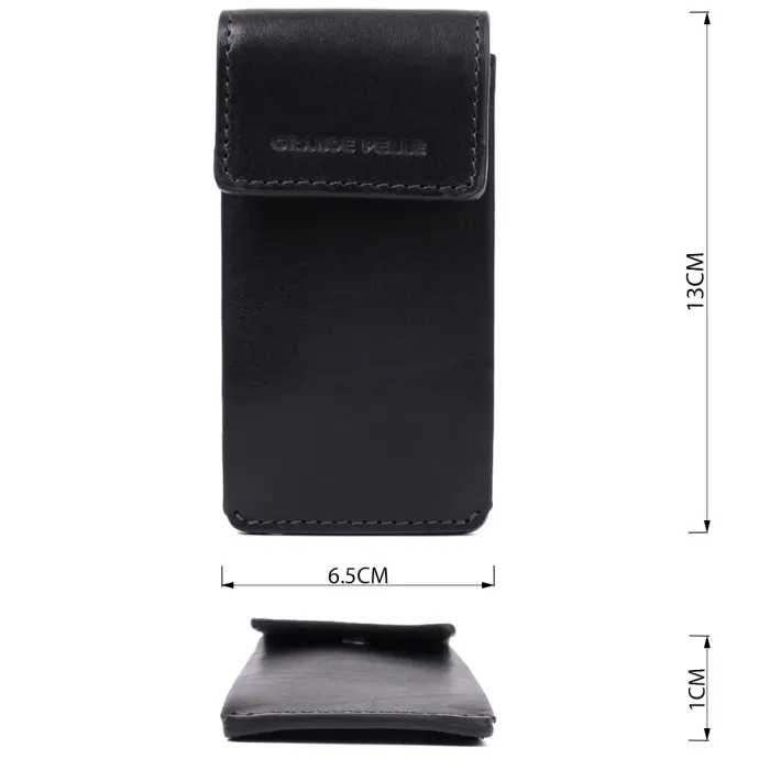 Ключниця футляр із натуральної шкіри GRANDE PELLE 22568 Чорний