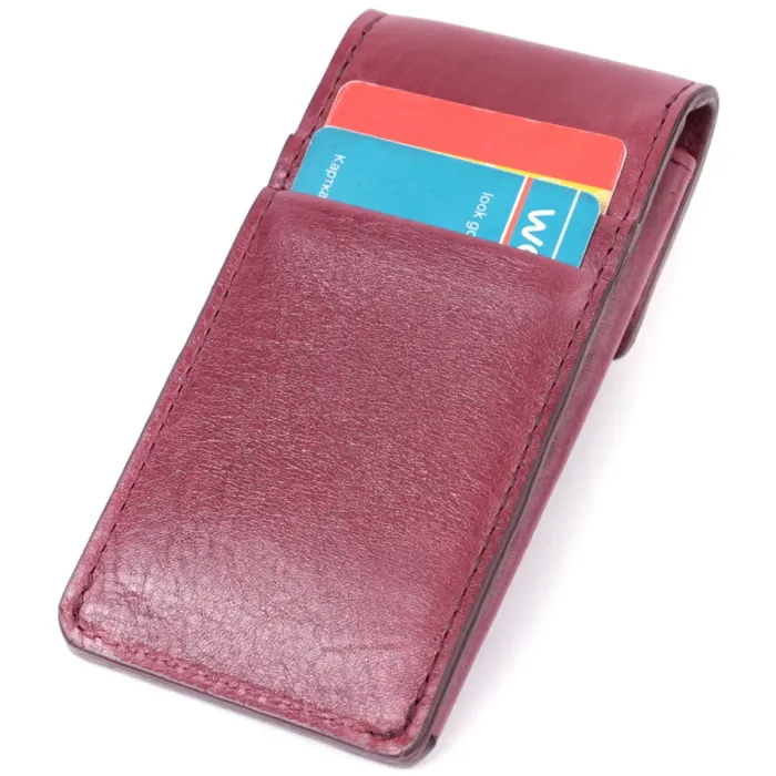 Ключниця для жінок у вигляді футляра з натуральної шкіри GRANDE PELLE 22572 Бордовий