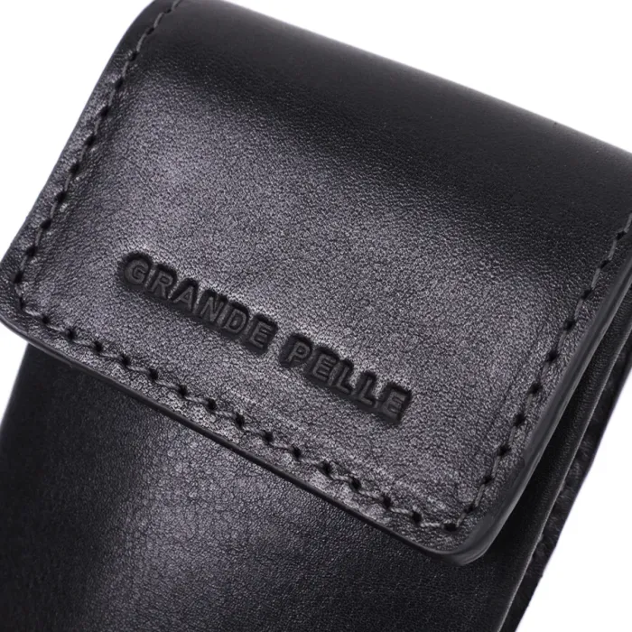 Ключниця футляр із натуральної шкіри GRANDE PELLE 22568 Чорний