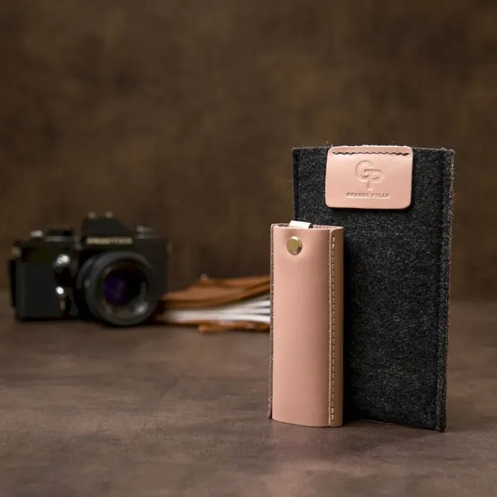 Ключниця шкіряна GRANDE PELLE 11391 Рожевий