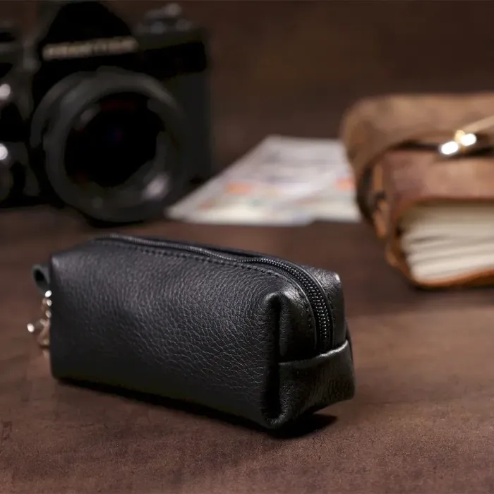 Ключница  тубус кожаная классика SHVIGEL 16226  Черная