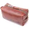 Компактна косметичка із гладкої шкіри на блискавці Україна GRANDE PELLE 16763 Світло-коричнева