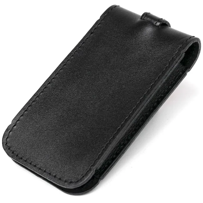 Компактна шкіряна ключниця з хлястиком SHVIGEL 13988 Чорна