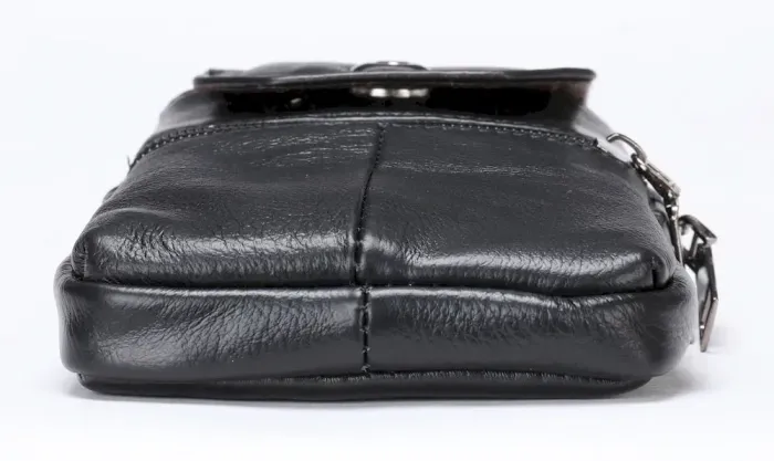 Компактна сумка на пояс із натуральної шкіри Vintage 20360 Чорний