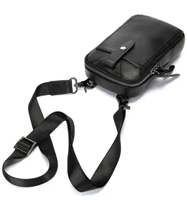 Компактна сумка з натуральної шкіри Vintage 14811 Чорна