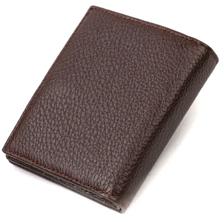 Компактне портмоне для чоловіків з натуральної зернистої шкіри CANPELLINI 21740 Коричневе
