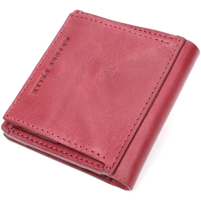 Компактное портмоне из натуральной кожи GRANDE PELLE 16798 Марсала