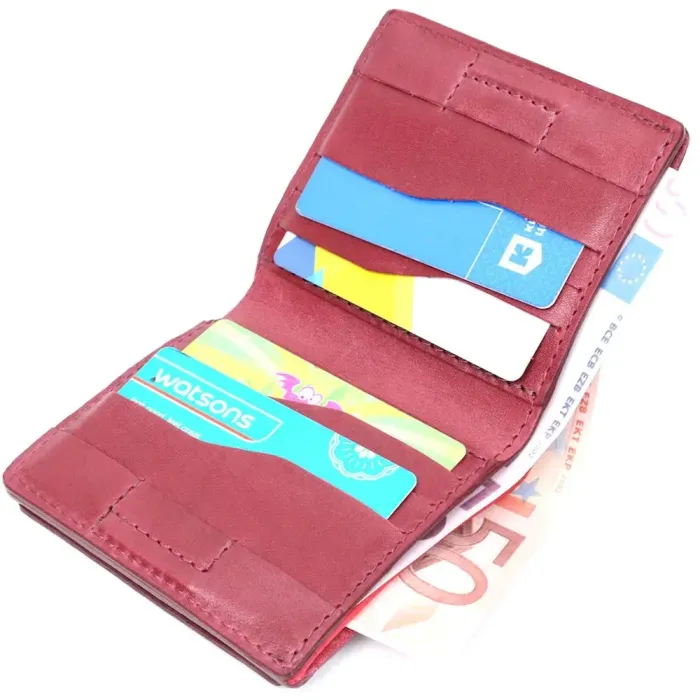 Компактное портмоне из натуральной кожи GRANDE PELLE 16798 Марсала