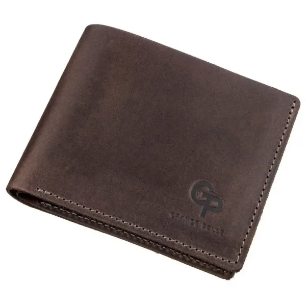 Компактне портмоне комбі унісекс GRANDE PELLE 11227 Темно-Коричневе