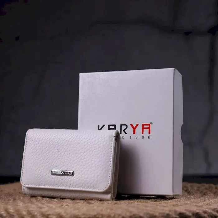 Компактне жіноче портмоне з натуральної шкіри KARYA 21318 Білий