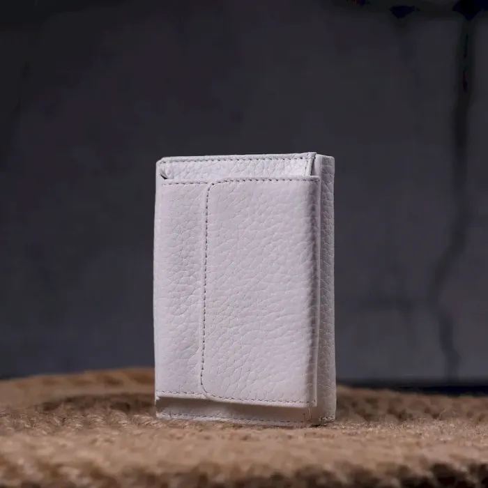 Компактне жіноче портмоне з натуральної шкіри KARYA 21318 Білий