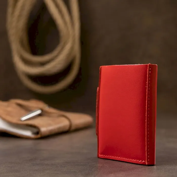 Компактне жіноче портмоне в три складання GRANDE PELLE 11549 Червоний