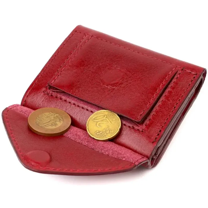 Компактне жіноче портмоне в три складання GRANDE PELLE 16788 Бордовий