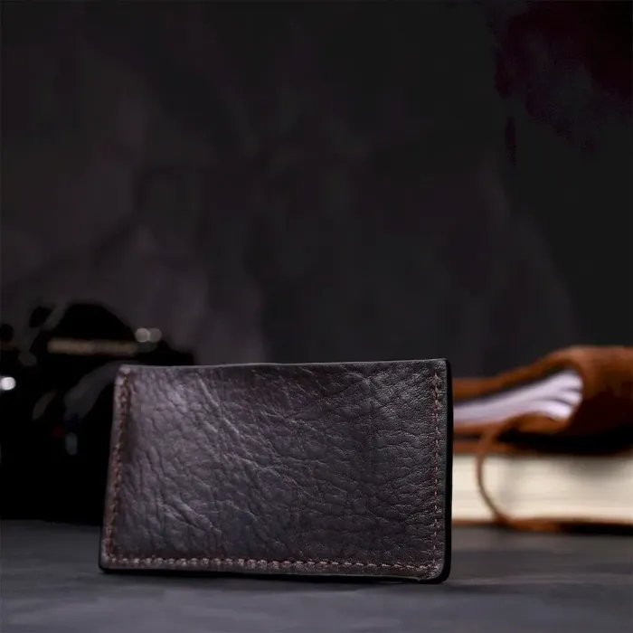 Компактний кард-кейс із натуральної шкіри GRANDE PELLE 11629 Коричневий