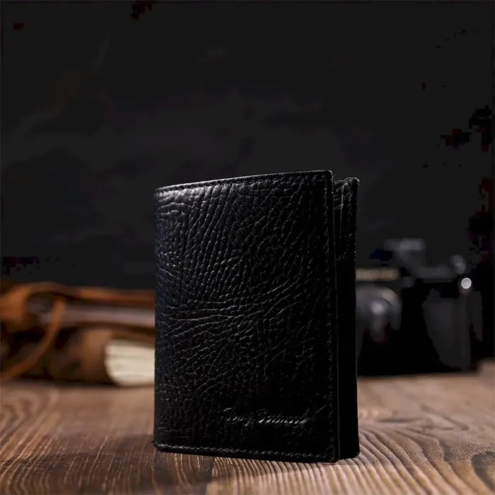 Компактный кошелек с удобным функционалом из натуральной кожи Tony Bellucci 22069 Черный