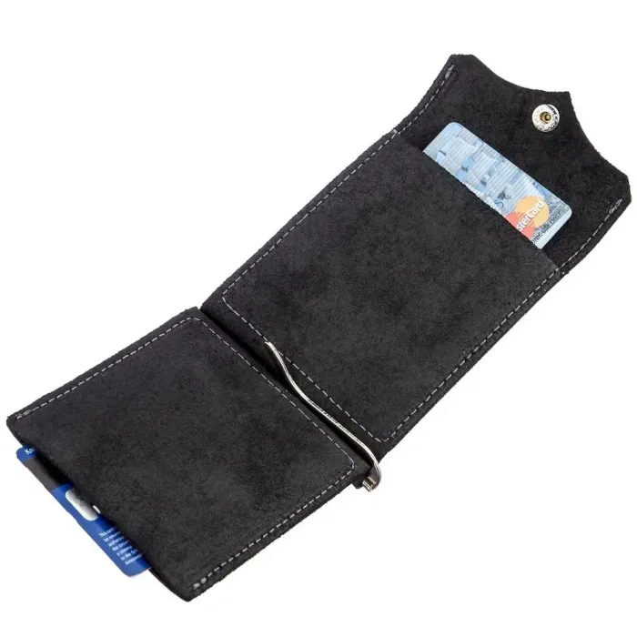 Компактний затиск для грошей GRANDE PELLE 11196 Чорний