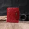 Компактный женский кошелек из фактурной натуральной кожи KARYA 22819 Красный