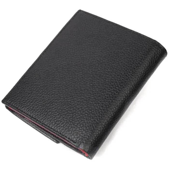 Компактный женский кошелек на магните из натуральной кожи KARYA 21185 Черный