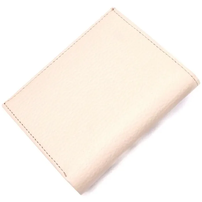 Компактный женский кошелек на магните из натуральной кожи KARYA 21189 Молочный