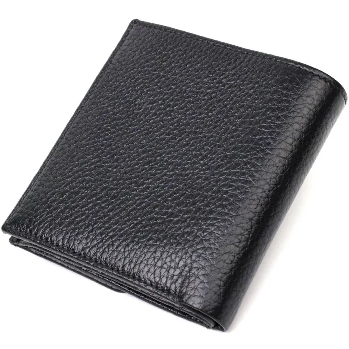 Компактний жіночий гаманець із місткою монетницею на кнопці з натуральної шкіри Tony Bellucci 22010 Чорний