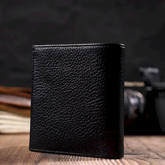 Компактний жіночий гаманець із місткою монетницею на кнопці з натуральної шкіри Tony Bellucci 22010 Чорний