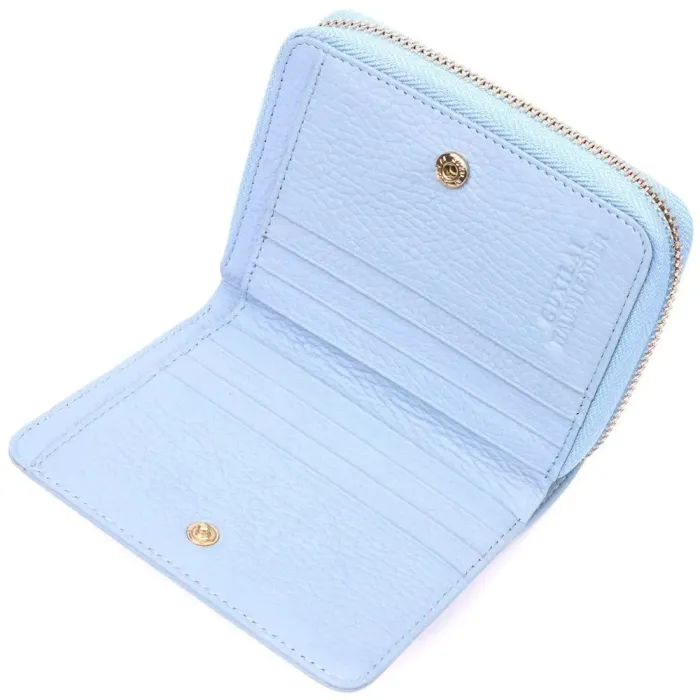 Компактный женский кожаный кошелек Guxilai 19421 Голубой