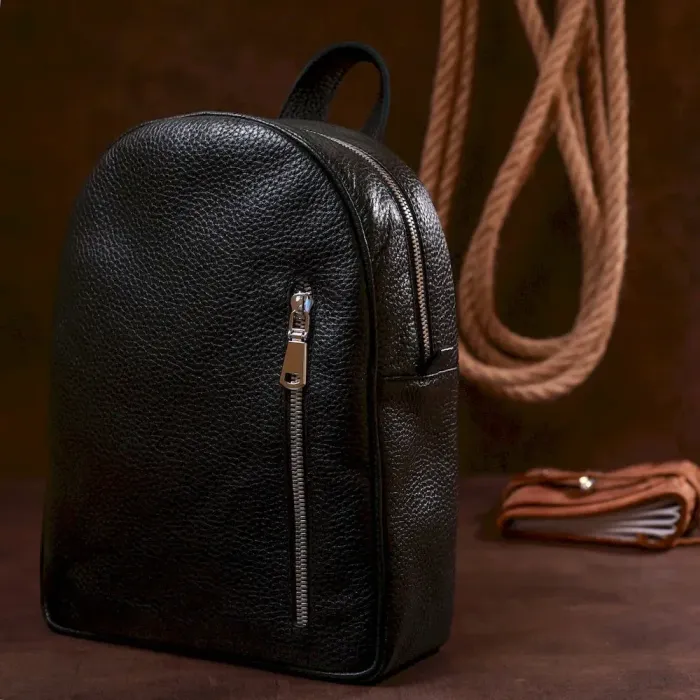 Компактний жіночий рюкзак з натуральної шкіри Shvigel 16317 Чорний