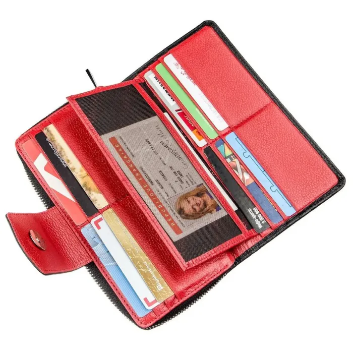 Гаманець великий шкіряний KARYA 17403 Чорний