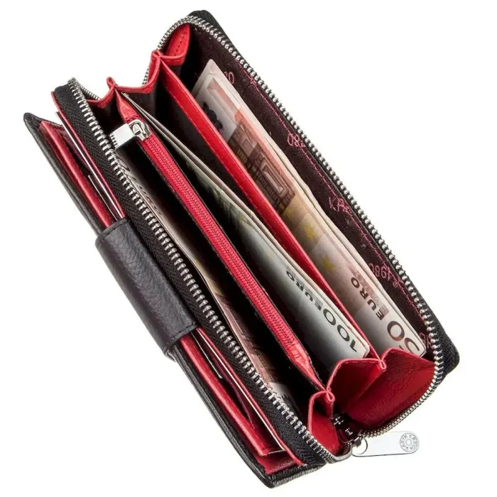 Гаманець великий шкіряний KARYA 17403 Чорний