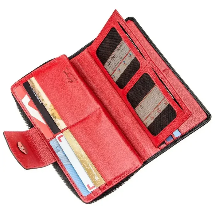 Гаманець великий шкіряний KARYA 17403 Чорний