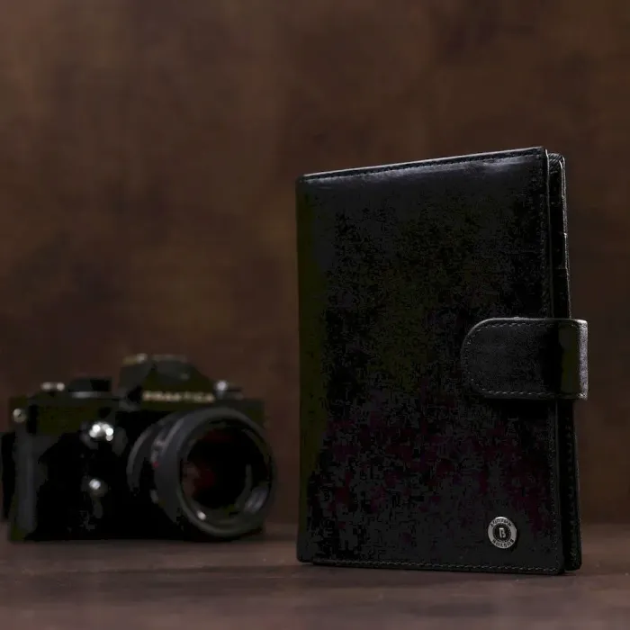 Мужской вместительный бумажник Boston 18817 Черный