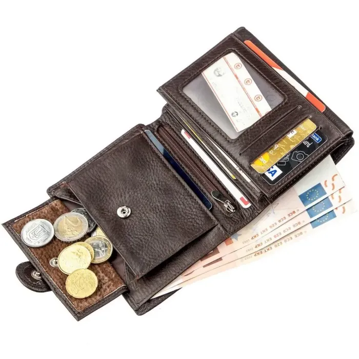 Мужской кошелек с монетницей Boston 18823 Коричневый
