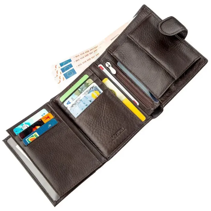 Мужской кошелек с монетницей Boston 18823 Коричневый