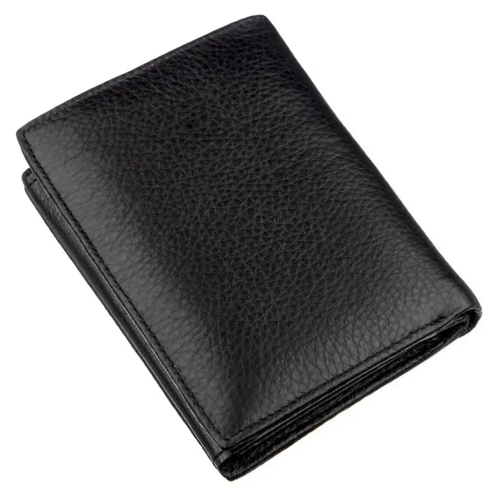 Чоловічий шкіряний гаманець з монетницею Boston 18826 Чорний