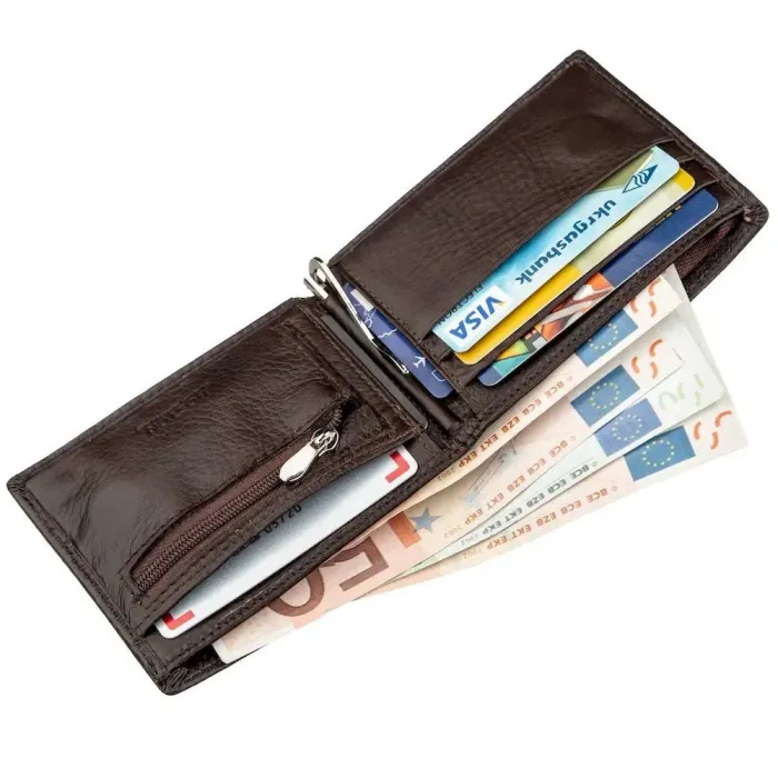 Чоловічий портмоне із затискачем для купюр Boston 18827 Коричневий