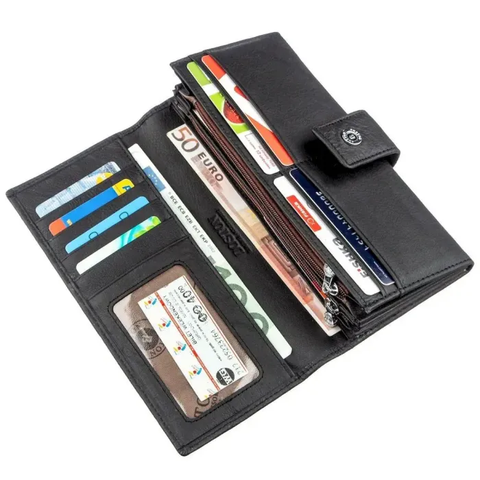 Жіночий гаманець із монетницею на блискавці Boston 18849 Чорний