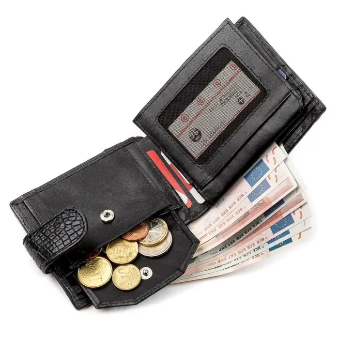 Гаманець CROCODILE LEATHER 18207 із натуральної шкіри крокодила Чорний