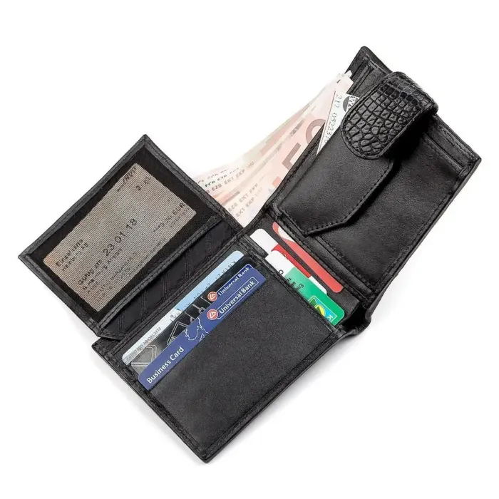 Гаманець CROCODILE LEATHER 18207 із натуральної шкіри крокодила Чорний