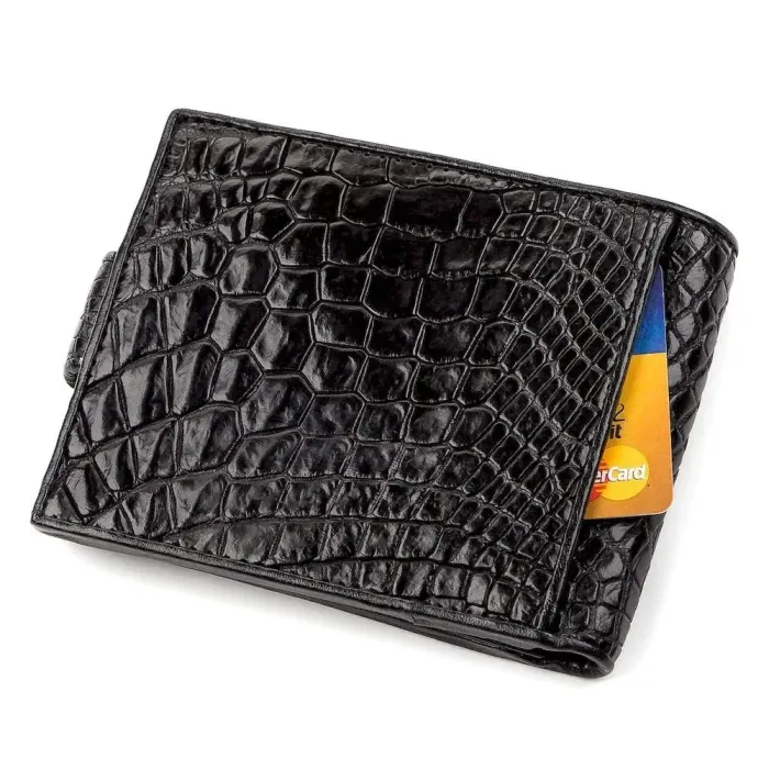 Гаманець CROCODILE LEATHER 18207 із натуральної шкіри крокодила Чорний
