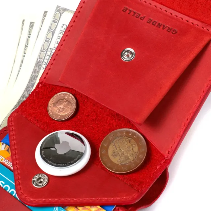 Кошелек для женщин из матовой натуральной кожи GRANDE PELLE 16811 Красный