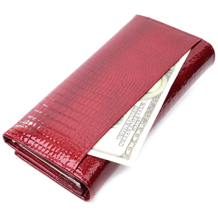 Кошелек для женщин из натуральной лакированной кожи ST Leather 22680 Красный