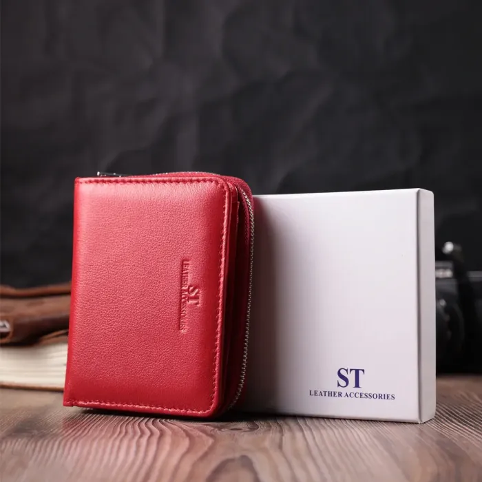 Кошелек для женщин яркого цвета из натуральной кожи ST Leather 22552 Красный