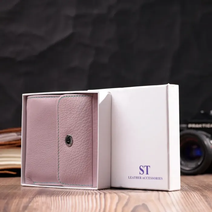 Кошелек для женщин среднего размера из натуральной кожи ST Leather 19495 Бежевый