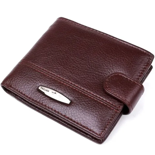 Гаманець горизонтальний чоловічий шкіряний флотар TAILIAN 19009 Коричневий